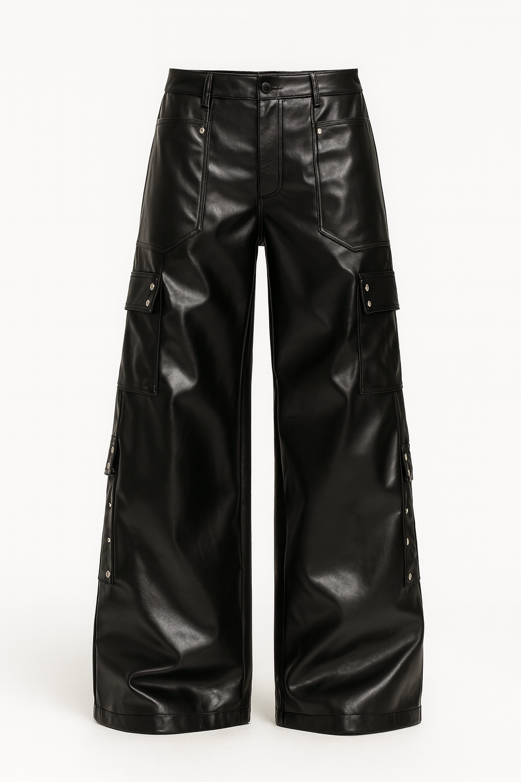 Long Loose Shiny Rivet Trousers