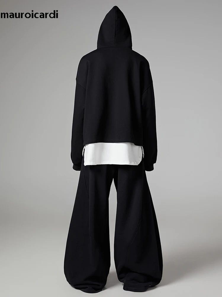 Black Flowy Baggy Wide Leg Pants