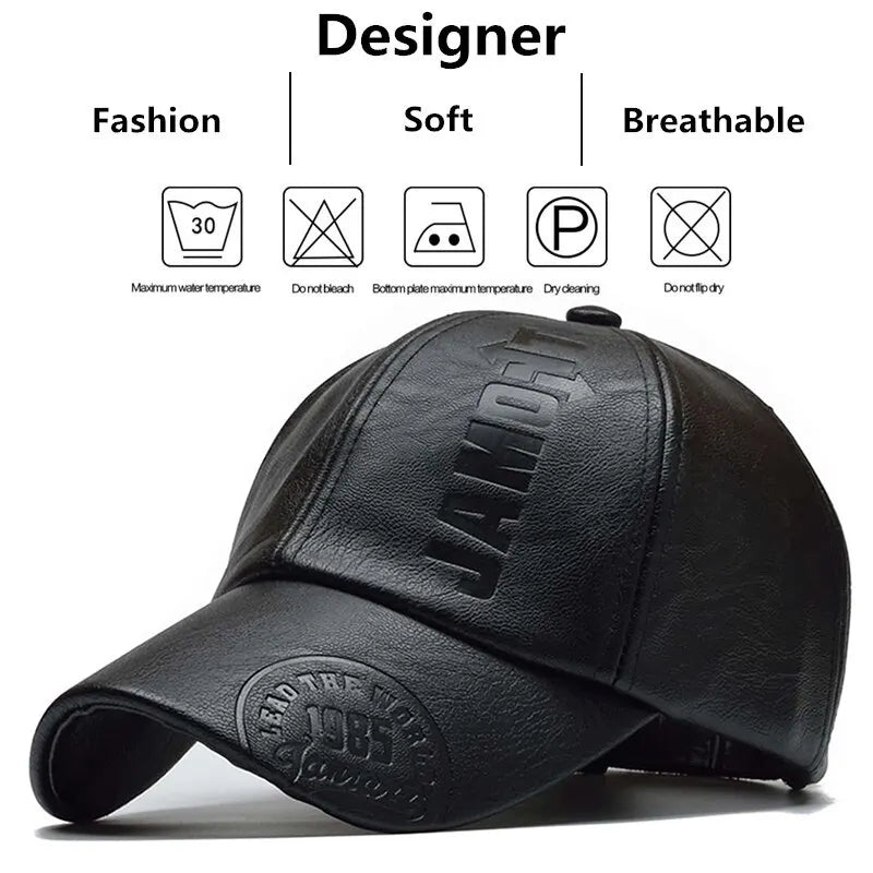Pu Leather Casual BB Hat