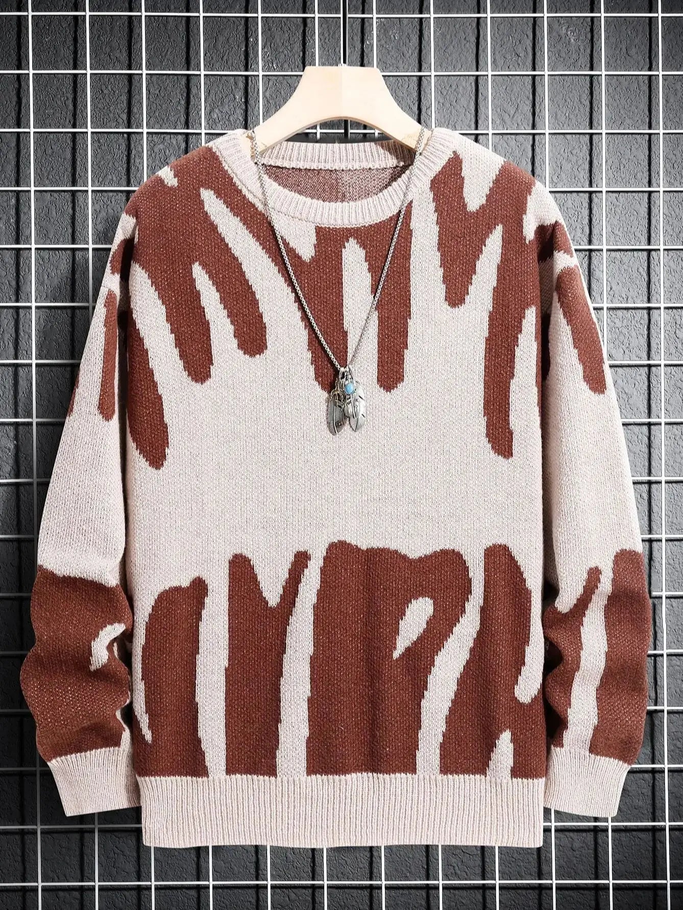 Wavy Contrast Sweater