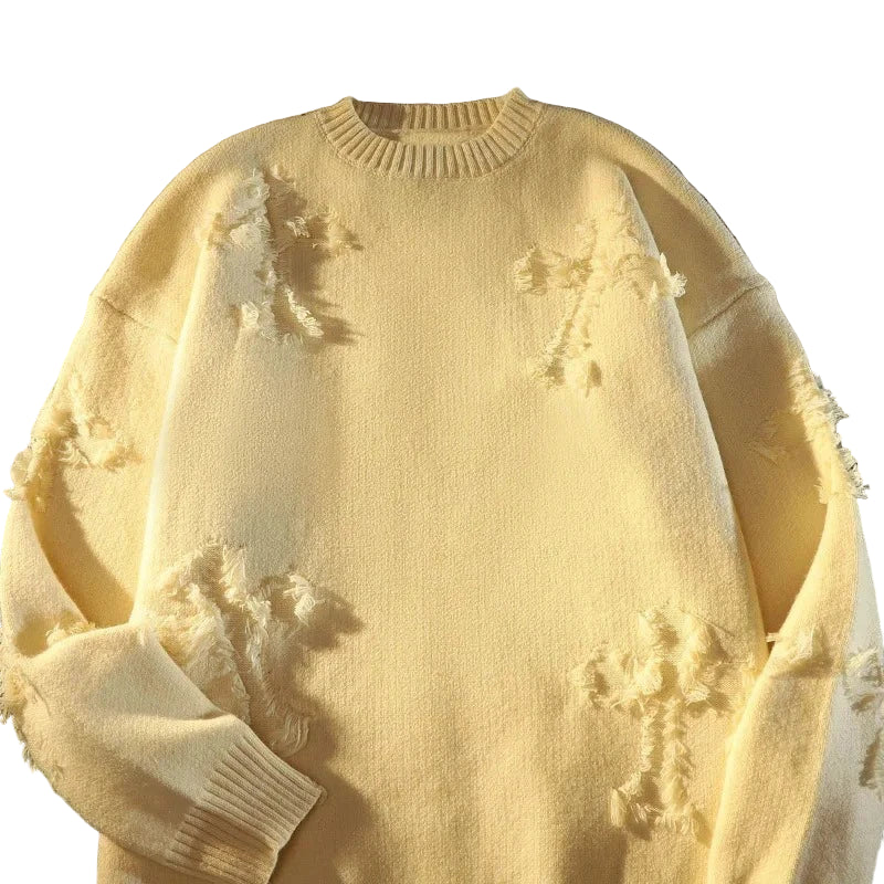 Versatile Knitted Cross Sweater