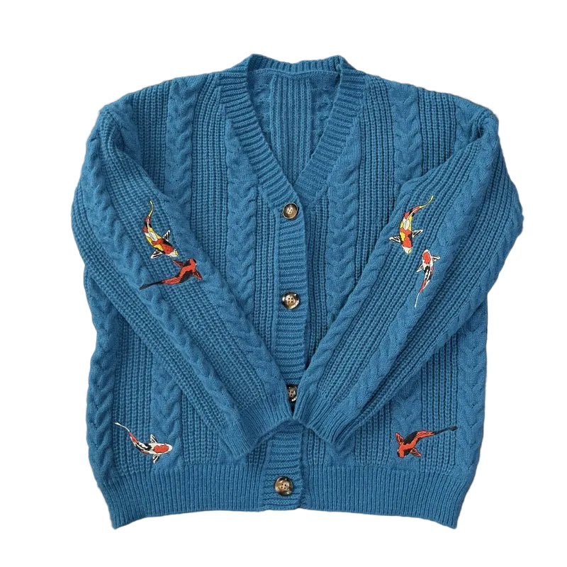 Koi Fish Turq Sweater