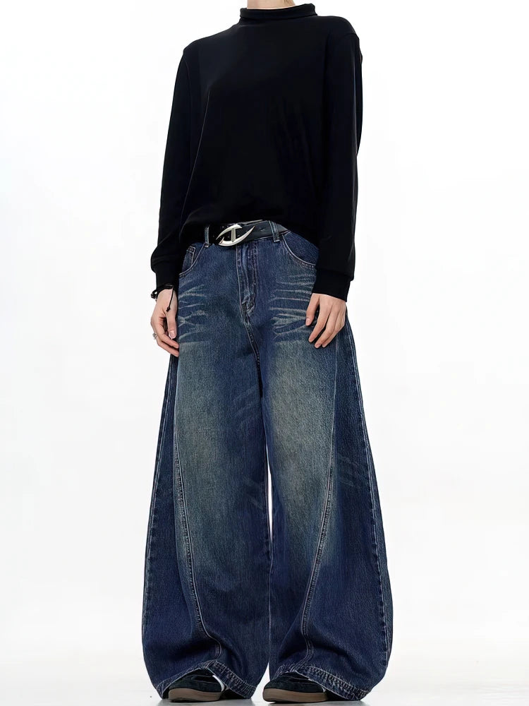 Curved Blade Cowboy Denim Jeans