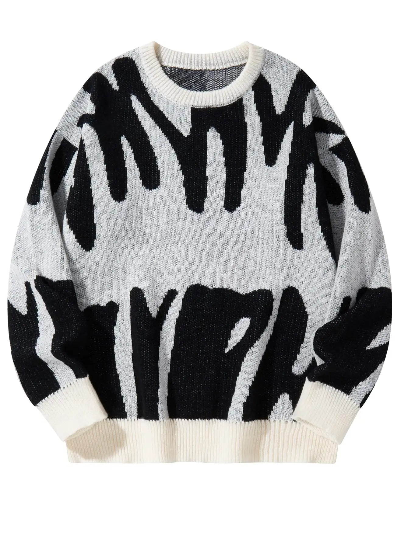 Wavy Contrast Sweater