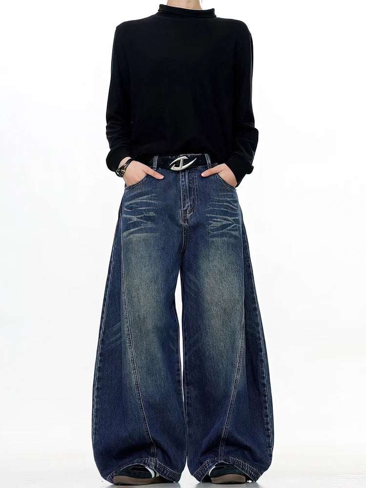 Curved Blade Cowboy Denim Jeans