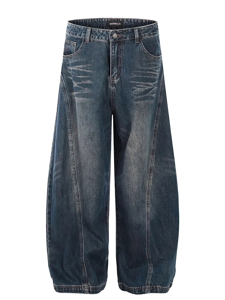 Curved Blade Cowboy Denim Jeans