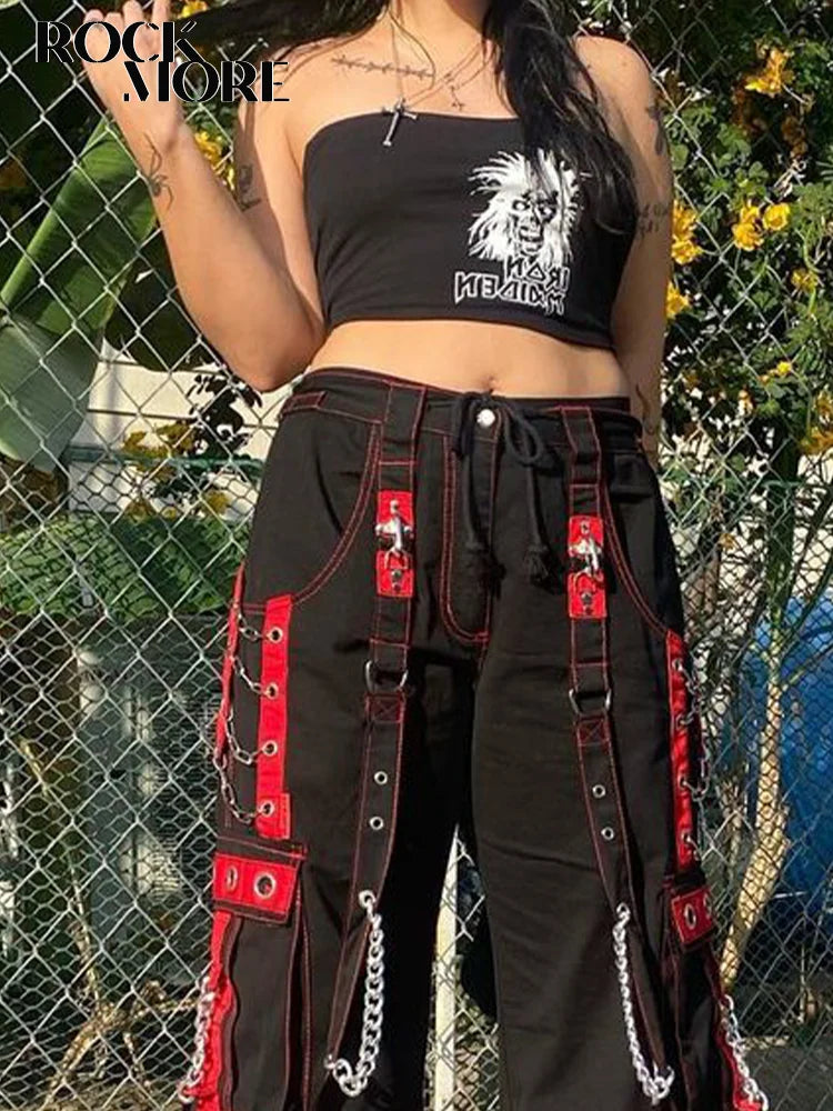 RStrip Chain Fashion Cargo Pants