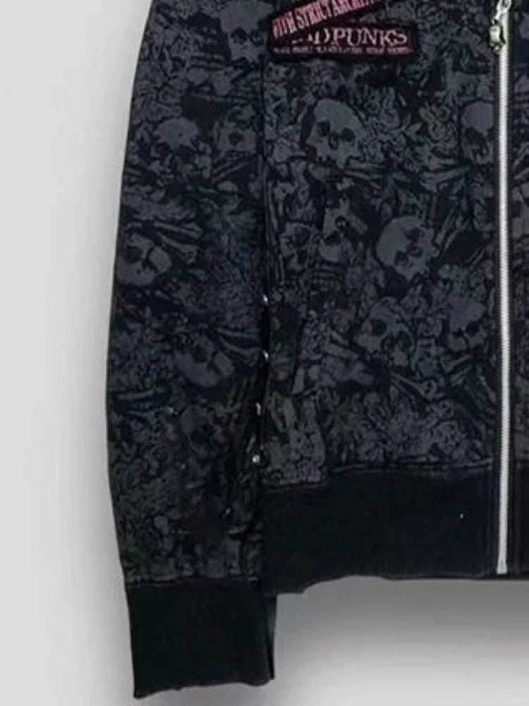 Goth Grunge Fur Patchwork Jacket