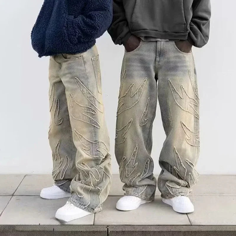 Flammes Nocturnes Baggy Jeans