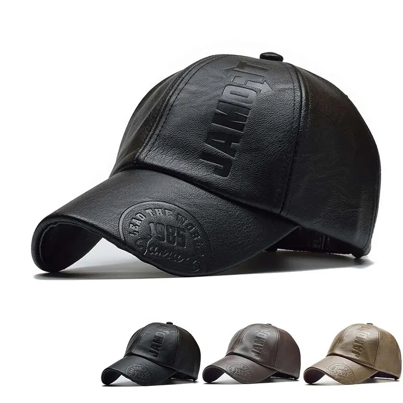 Pu Leather Casual BB Hat