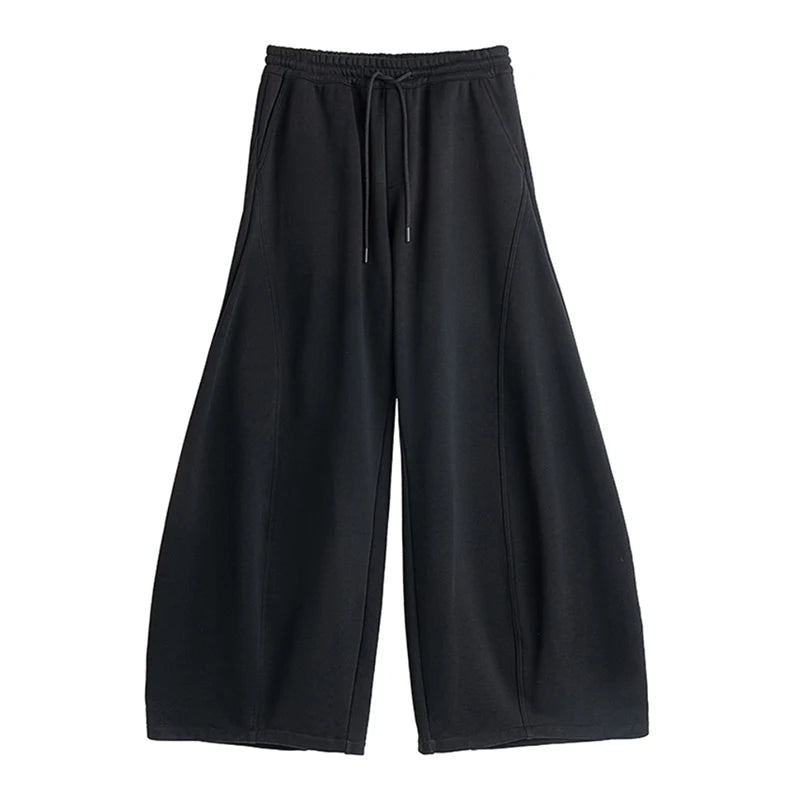 Black Flowy Baggy Wide Leg Pants