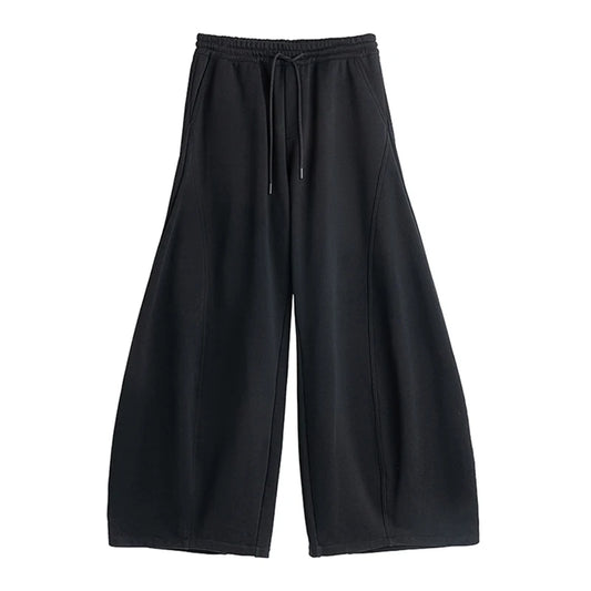 Black Flowy Baggy Wide Leg Pants