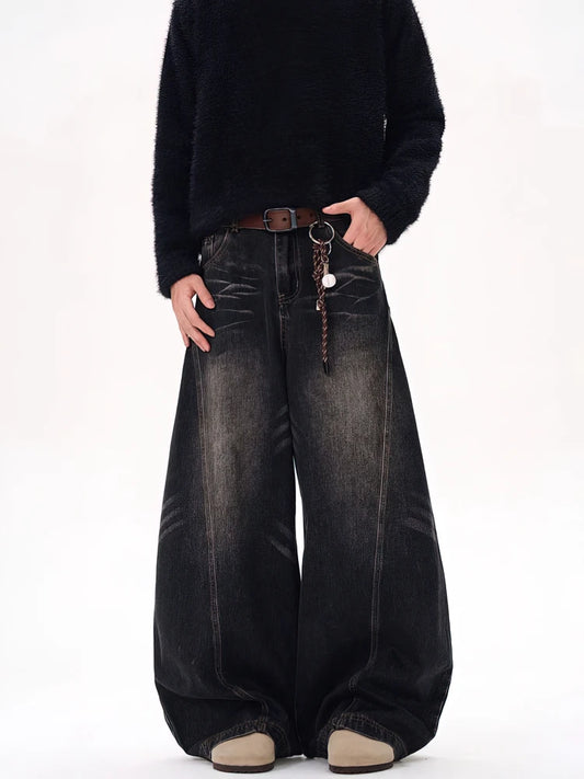 Curved Blade Cowboy Denim Jeans