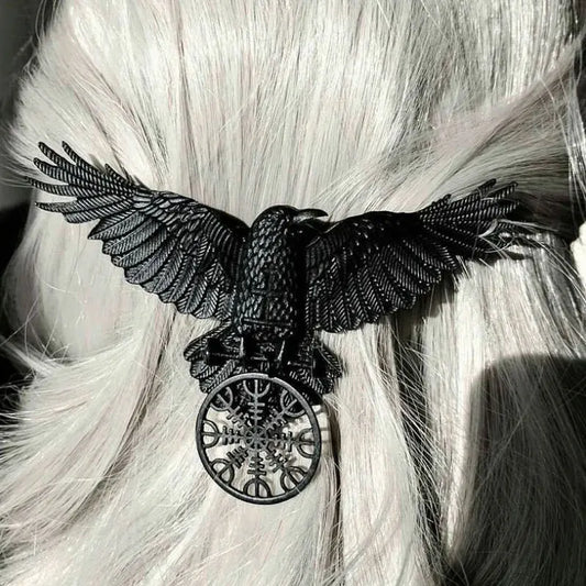 Runed Crow Hair Clip