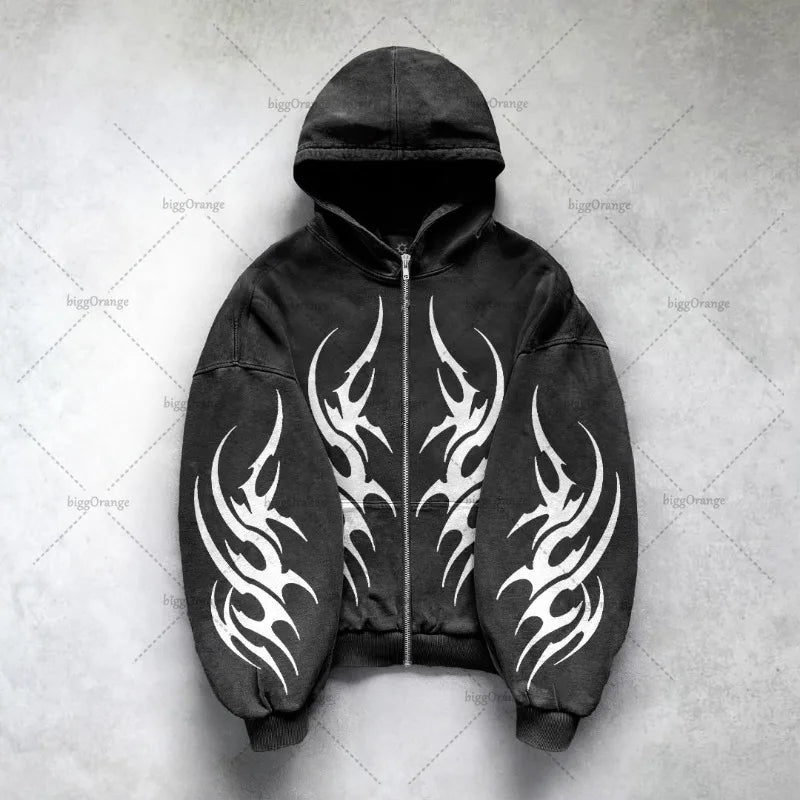 Gothic Punk Graphic Hoodie