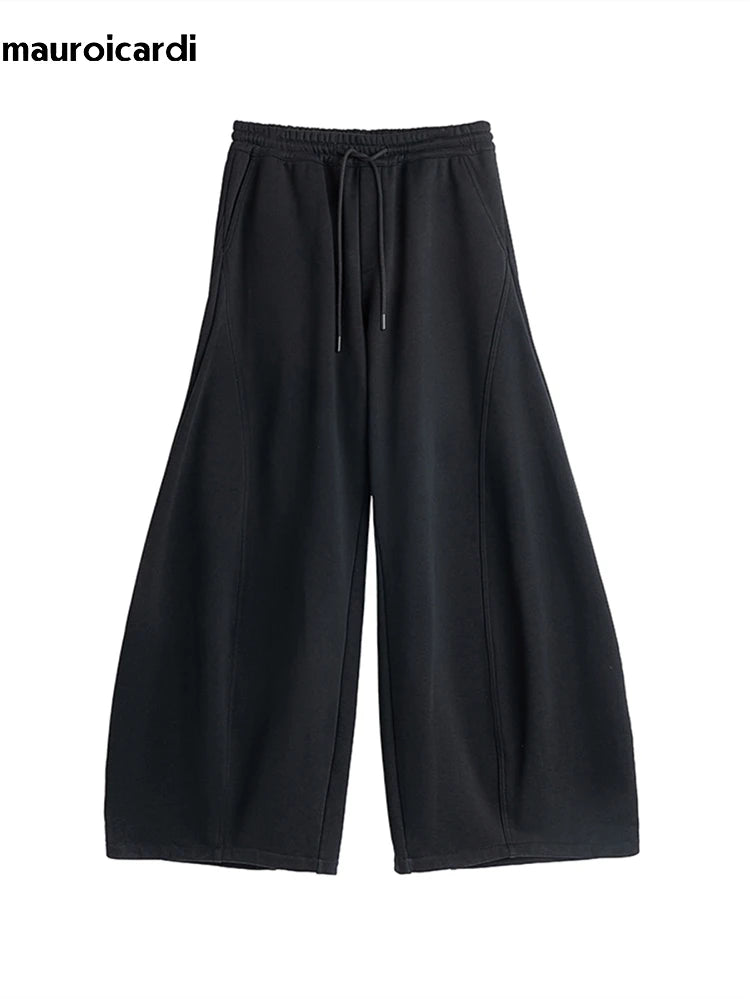 Black Flowy Baggy Wide Leg Pants