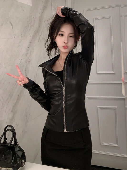 Cropped Elastic Mujer Chaqueta Jacket