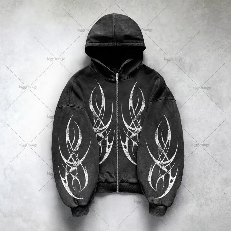 Gothic Punk Graphic Hoodie