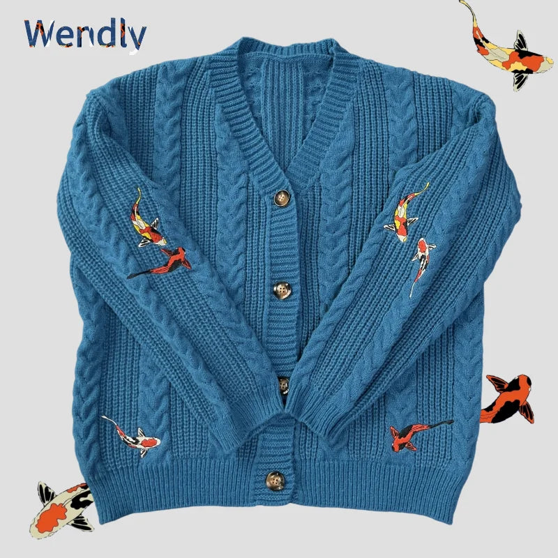 Koi Fish Turq Sweater