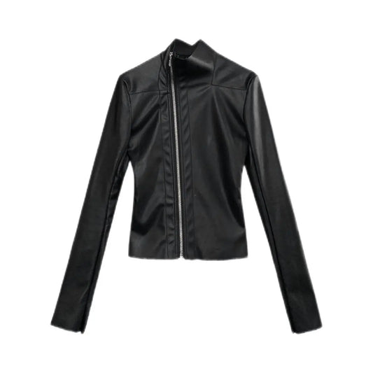 Cropped Elastic Mujer Chaqueta Jacket