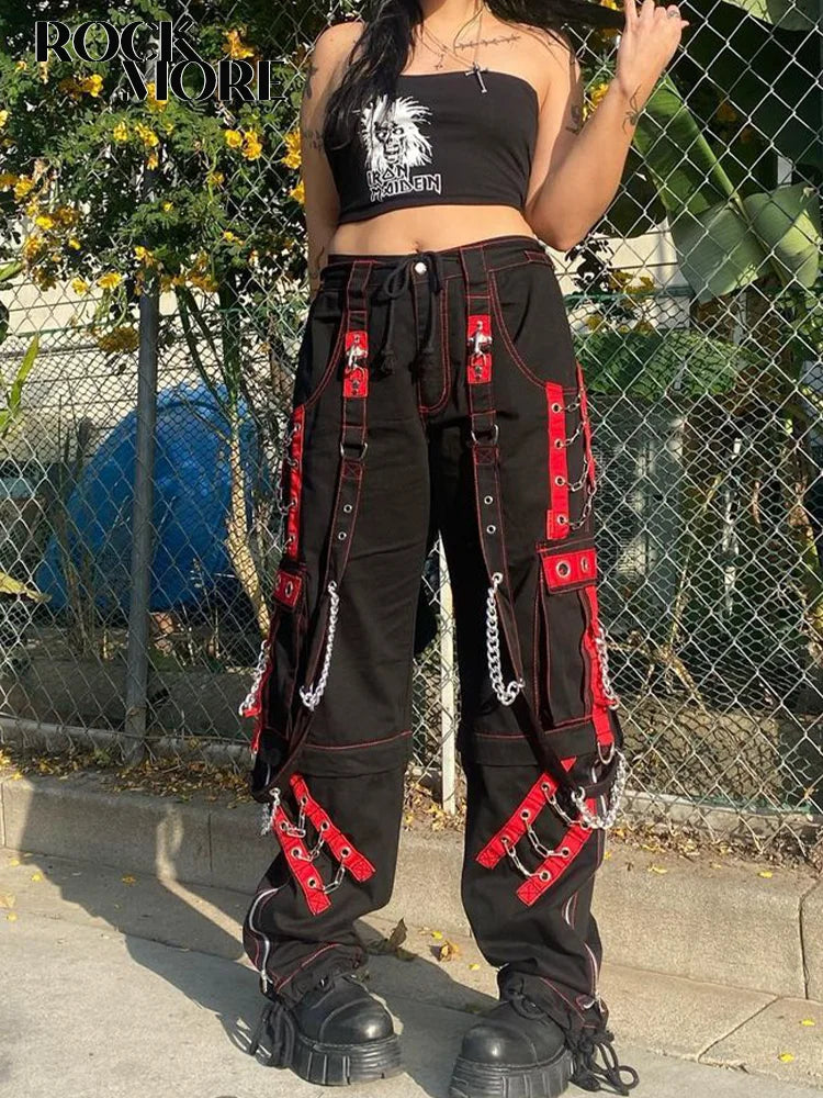 RStrip Chain Fashion Cargo Pants