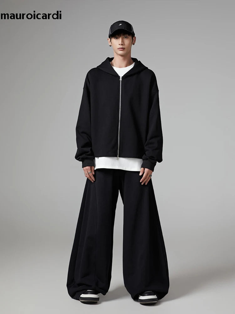 Black Flowy Baggy Wide Leg Pants