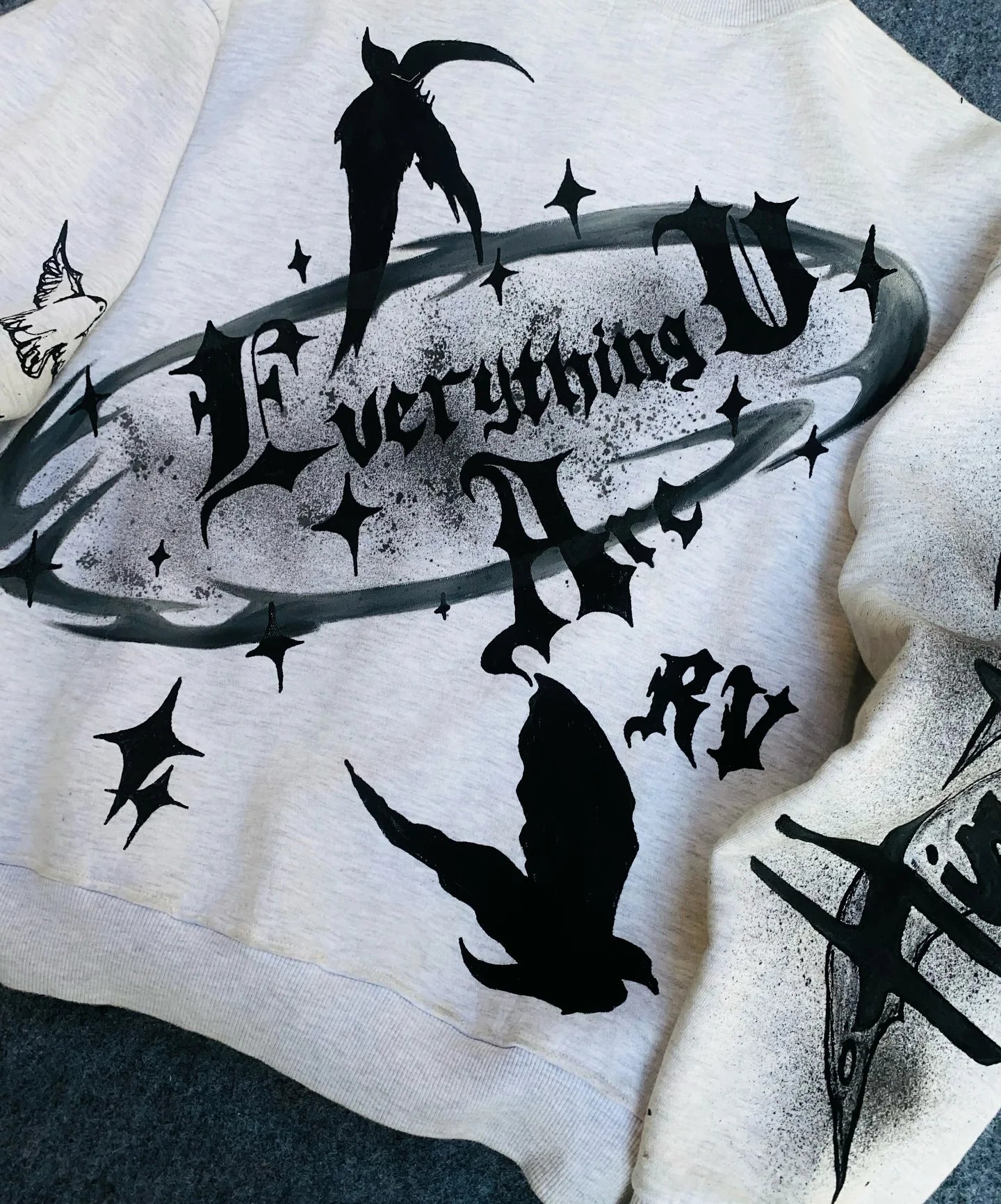 Designer Gothic Doves Sweater
