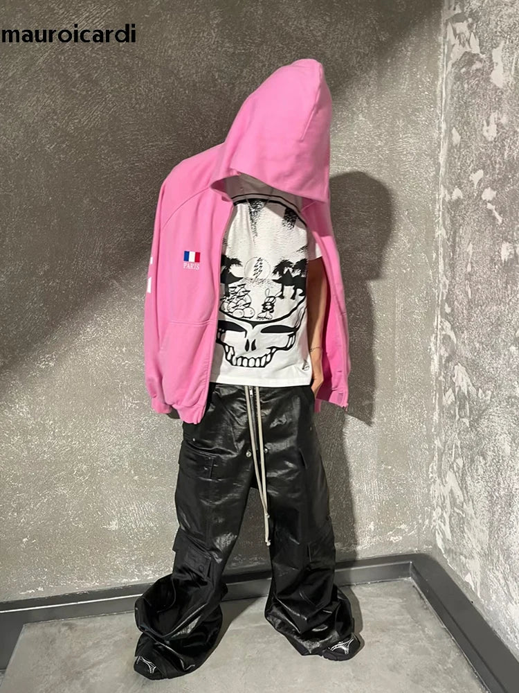 Wide Reflective PU Pants