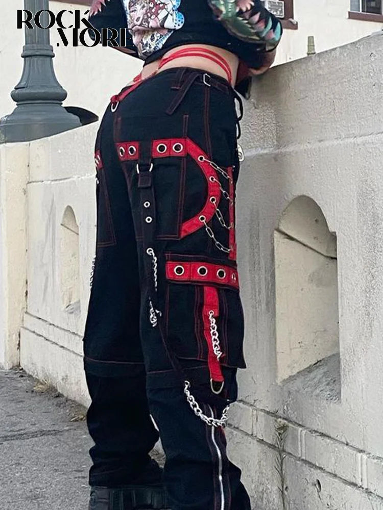 RStrip Chain Fashion Cargo Pants
