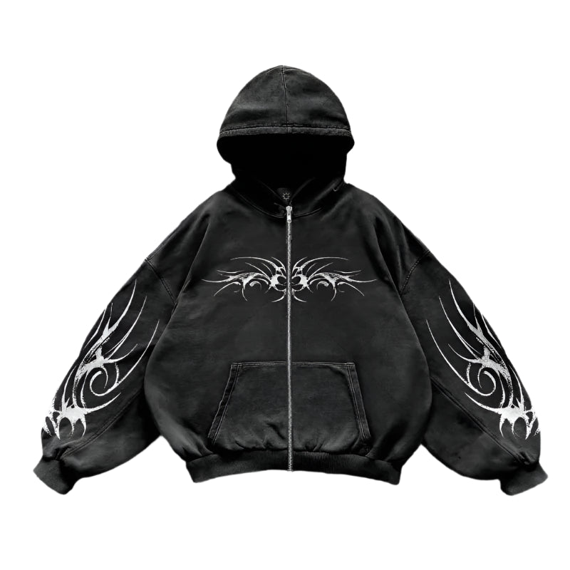 Gothic Punk Graphic Hoodie