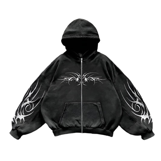 Gothic Punk Graphic Hoodie