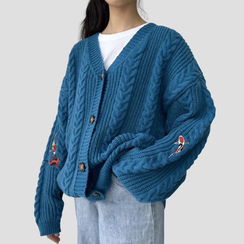 Koi Fish Turq Sweater