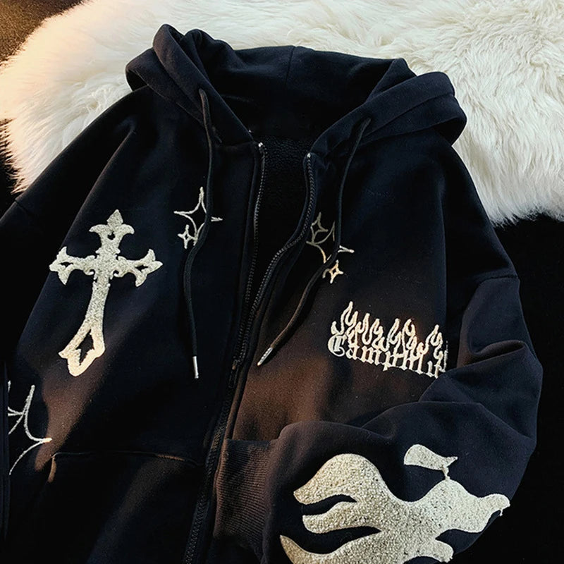 Plush Crossed Stars Hoodie