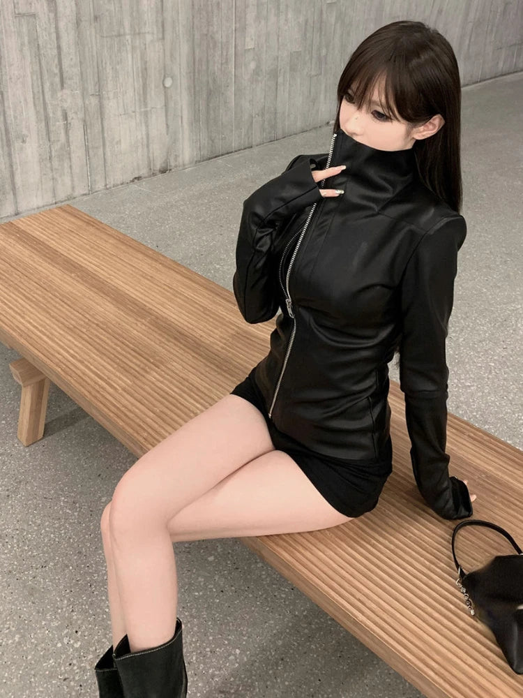 Cropped Elastic Mujer Chaqueta Jacket