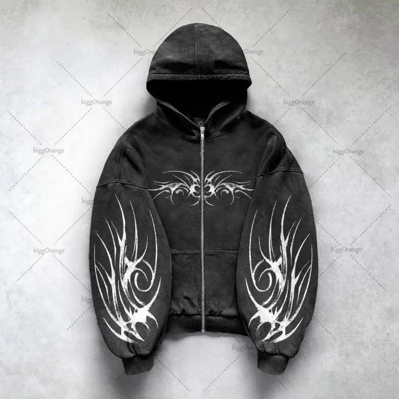 Gothic Punk Graphic Hoodie