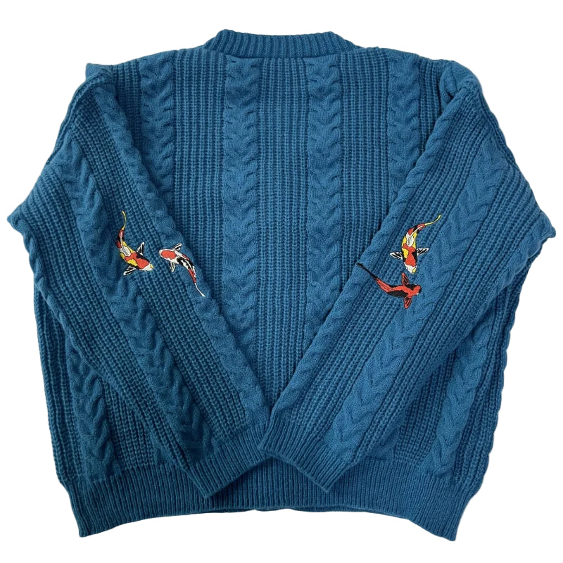 Koi Fish Turq Sweater