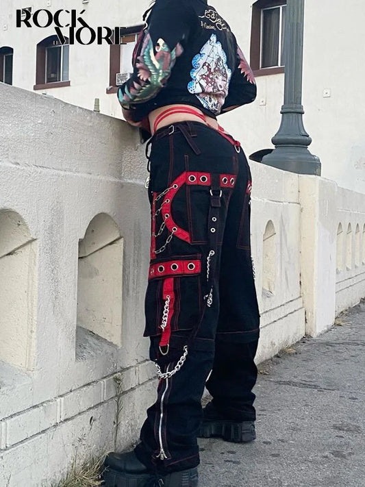 RStrip Chain Fashion Cargo Pants