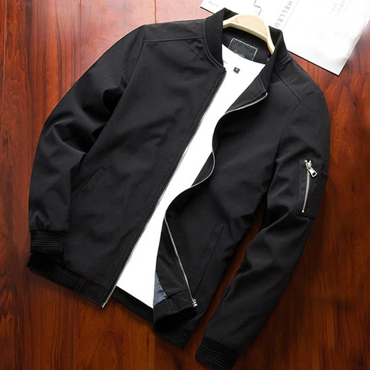 Clean Windbreaker Slim Bomber Jacket
