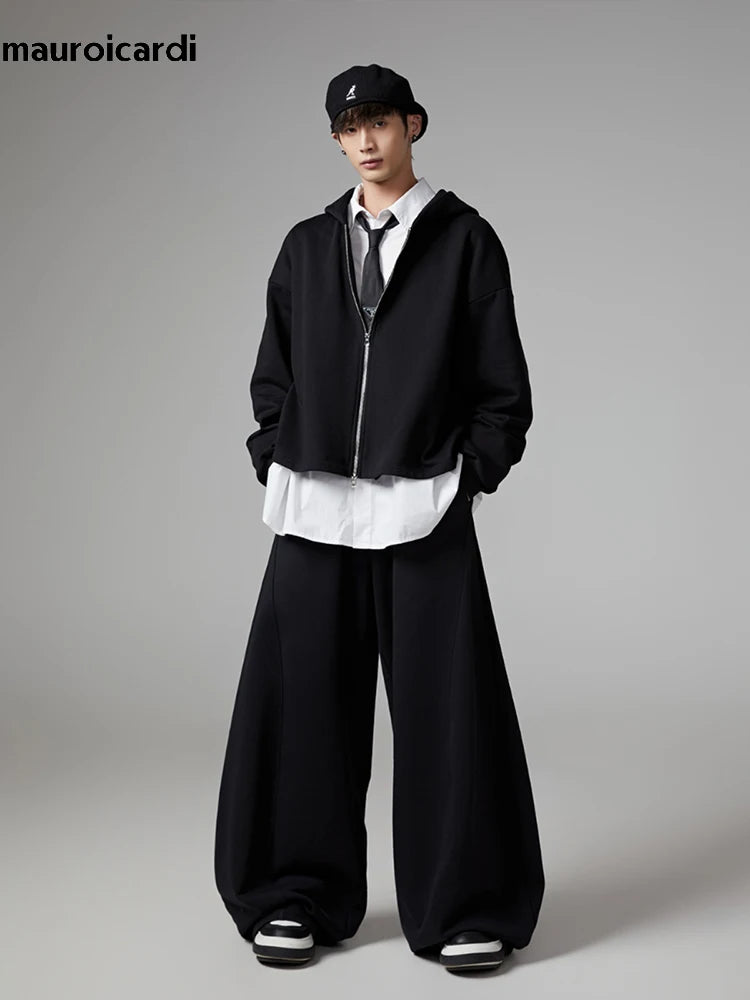 Black Flowy Baggy Wide Leg Pants