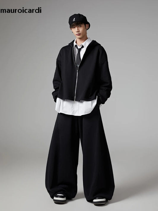 Black Flowy Baggy Wide Leg Pants