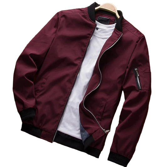 Clean Windbreaker Slim Bomber Jacket