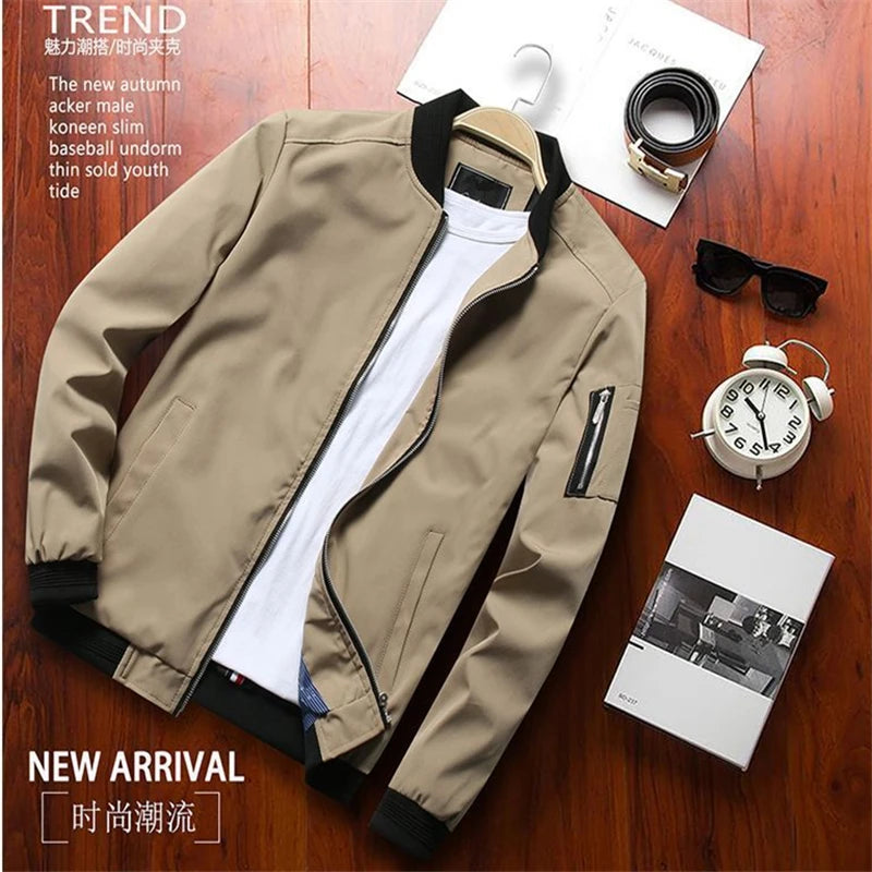 Clean Windbreaker Slim Bomber Jacket