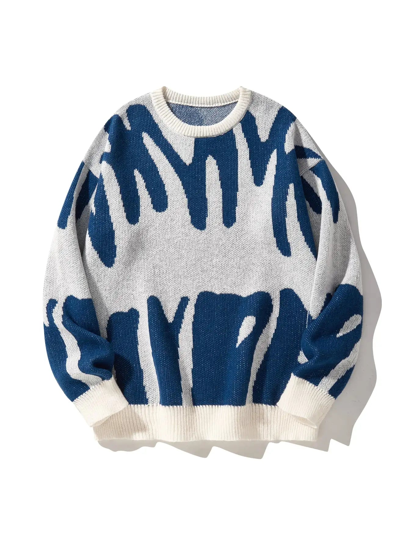 Wavy Contrast Sweater