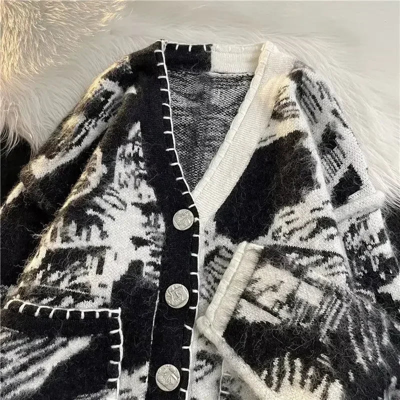 Black N White Cardigan