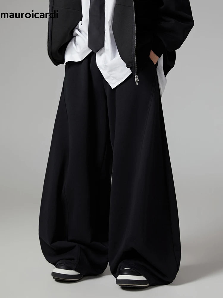 Black Flowy Baggy Wide Leg Pants
