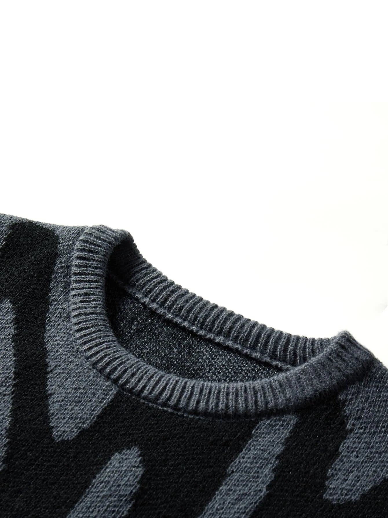 Wavy Contrast Sweater