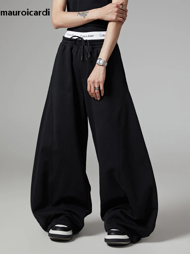 Black Flowy Baggy Wide Leg Pants